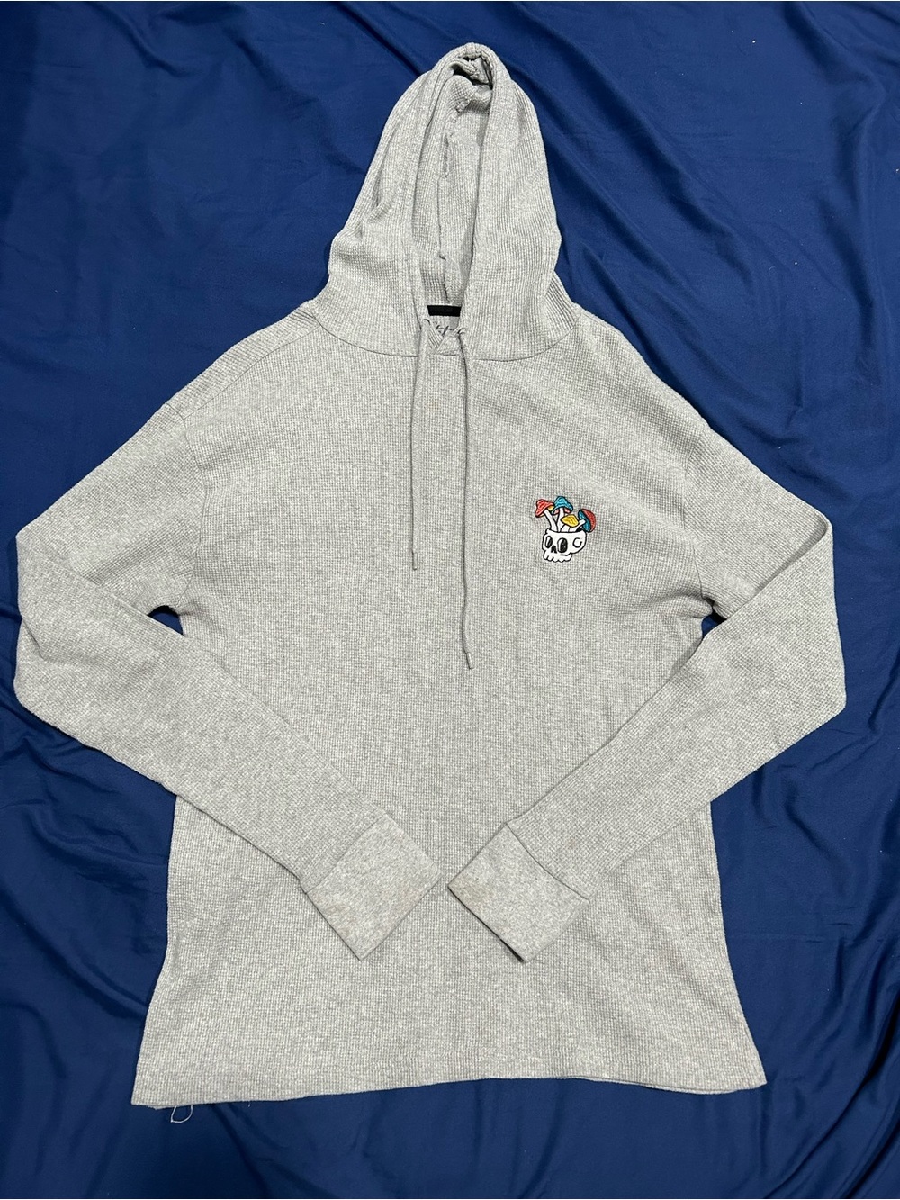 Eighty Eight Light Gray Waffle-Knit Pullover
